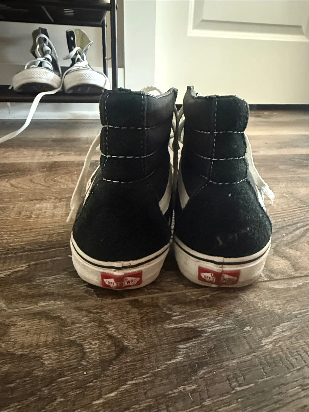 Men's Black High-Top Canvas Skate Shoes with White Detailing